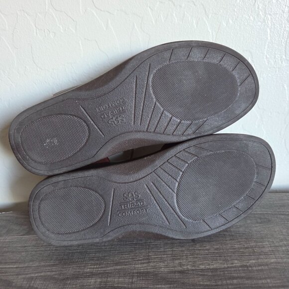 SAS Duo Buckle Leather Ankle Strap Sandal Brown Sz Womens 8.5 Comfort Adjustable - Picture 10 of 11